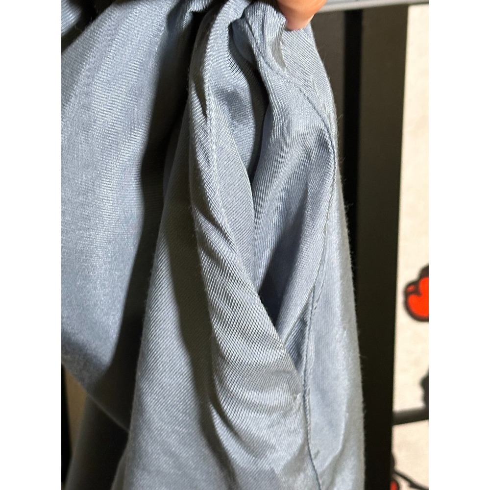 OSKA Blue Shirt Dress Fly Button Up  Mid Length Light Weight Size 2 Size 8/10 - Picture 9 of 10
